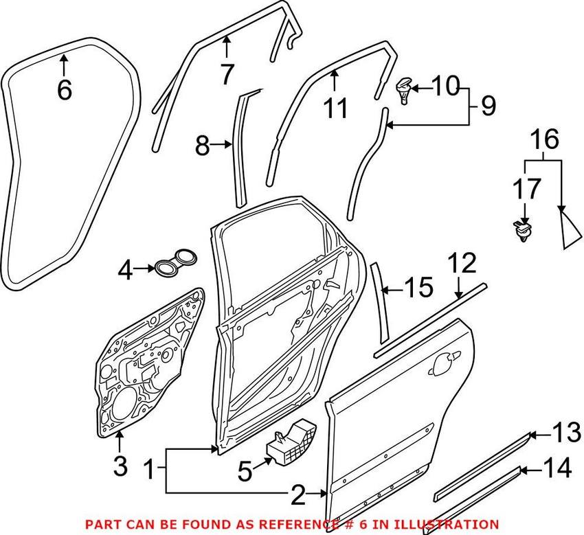 Volvo Body Seal - Rear 8663910